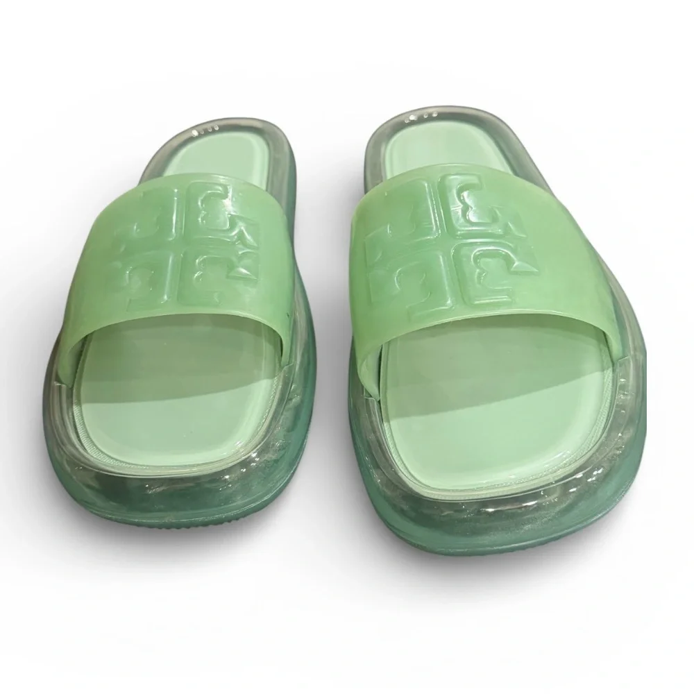Tory Burch Light Green Slide Sandals
